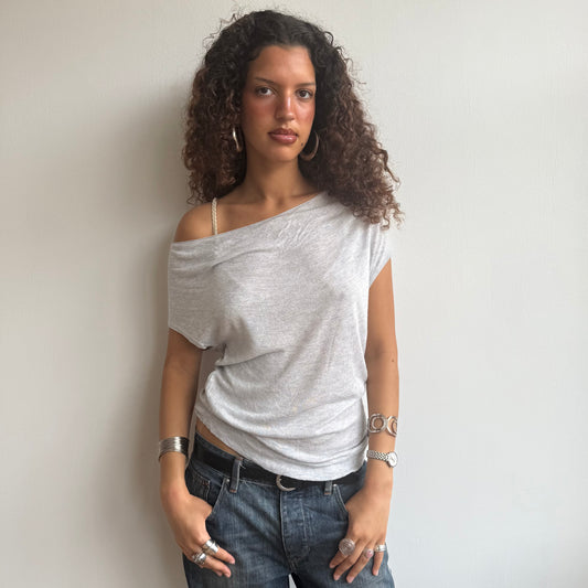 Grey slouchy open back knit - Size S