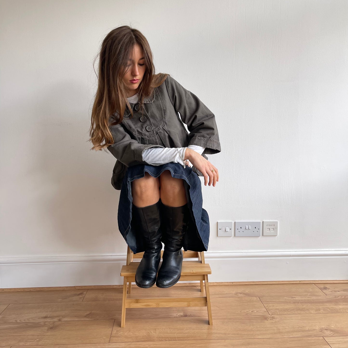 Khaki pea coat - Size S