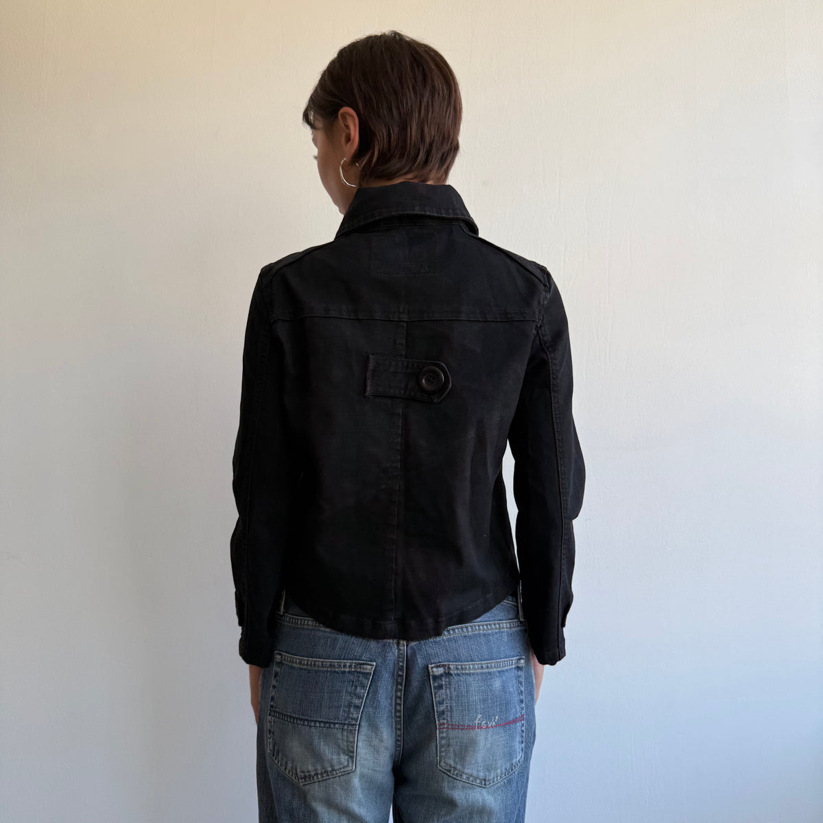 Black 3/4 sleeve peacoat - Size S