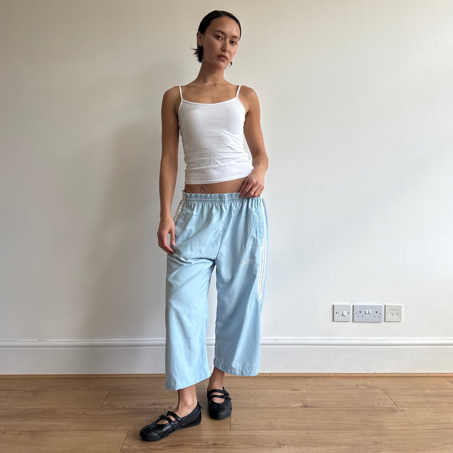 Baby blue Adidas capris - Size L