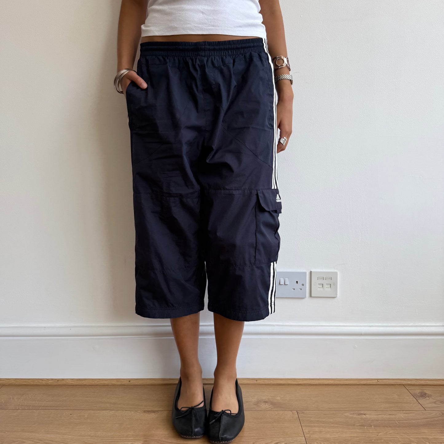 Navy Adidas capris - Size M (1)