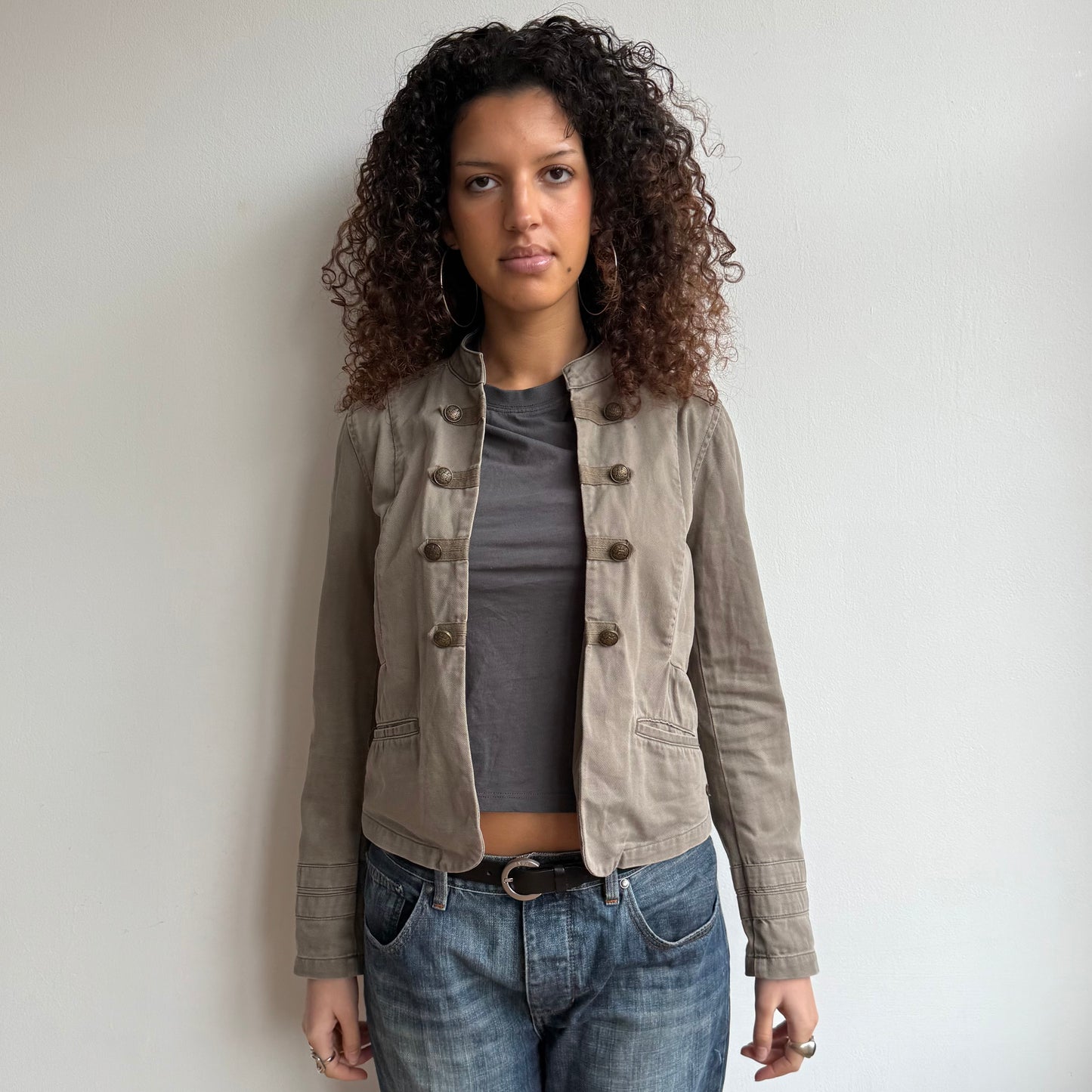 Khaki military jacket - Size S