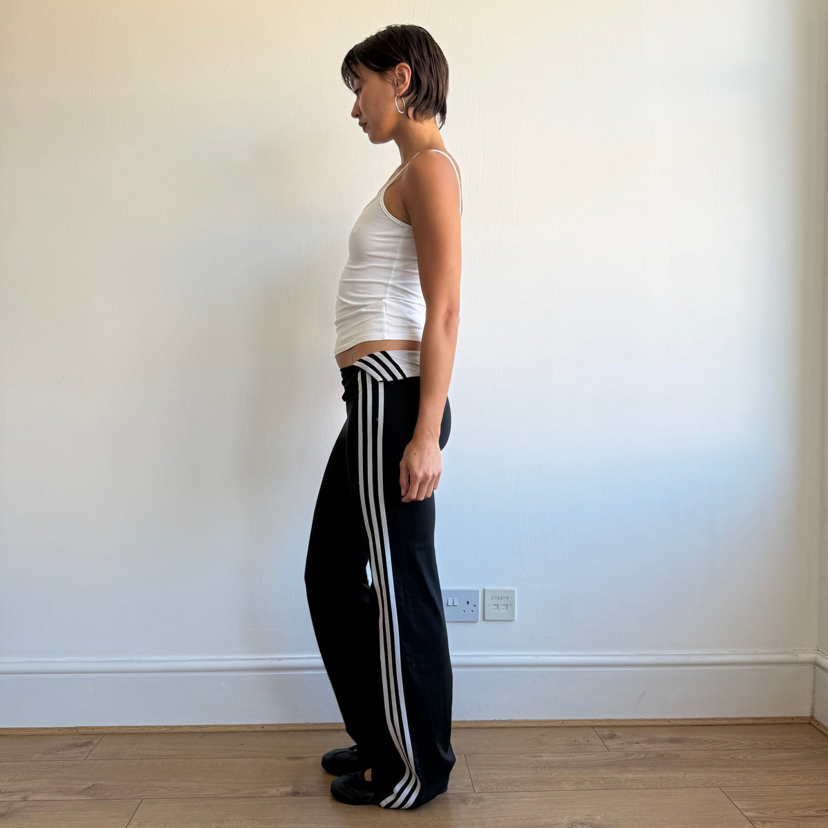 Black Adidas fold waist yoga pants - Size XS