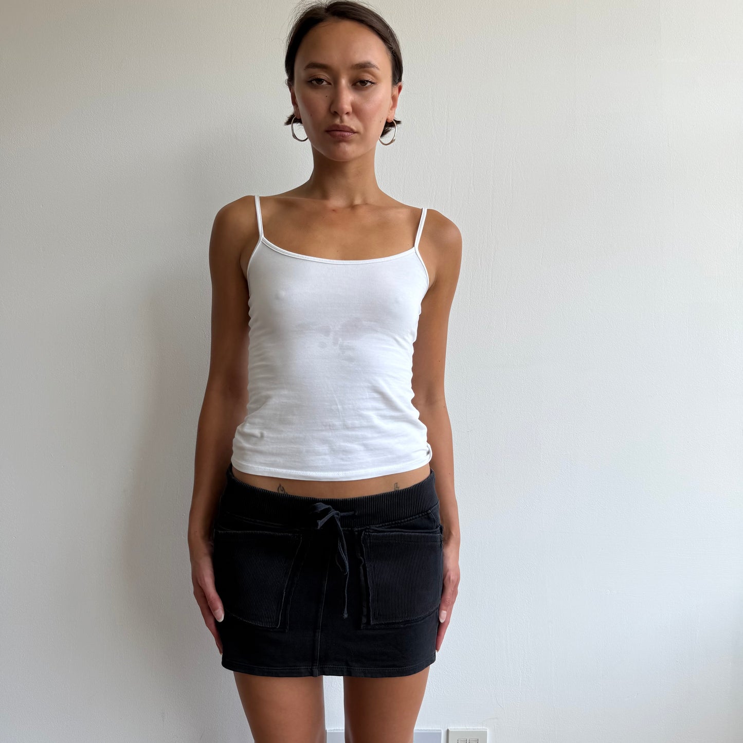 Black jersey pocket mini skirt - Size S
