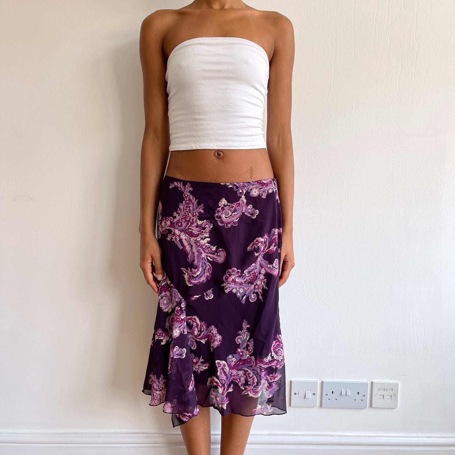 Purple midi skirt - Size M