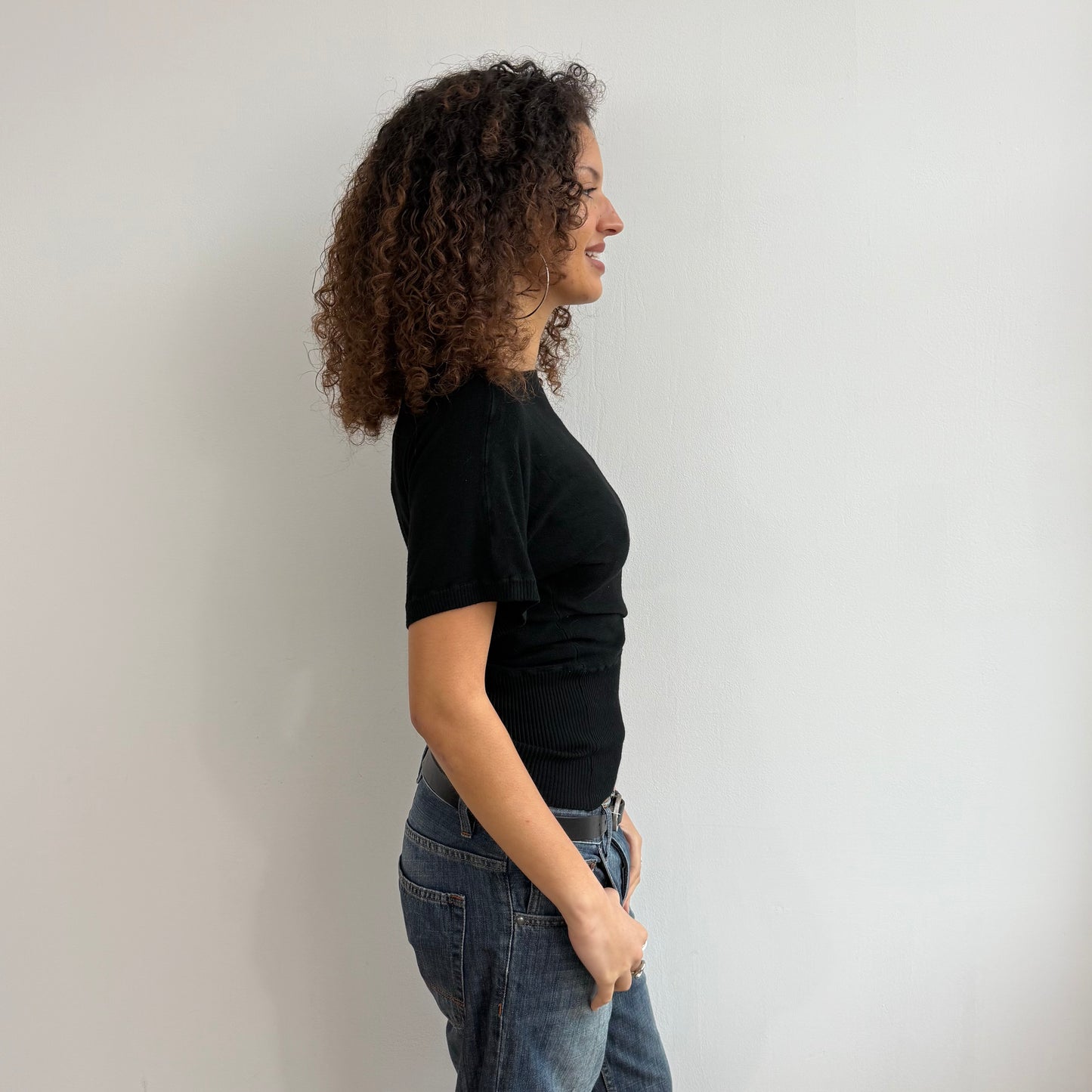 Black short sleeve knit - Size S