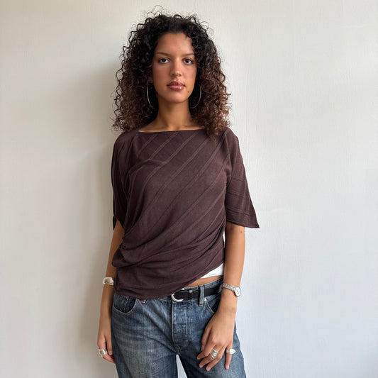 Brown asymmetric jumper - Size S