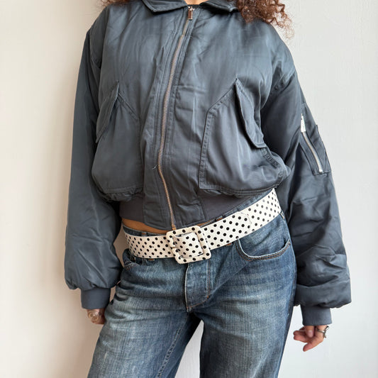 White polka dot belt - OS