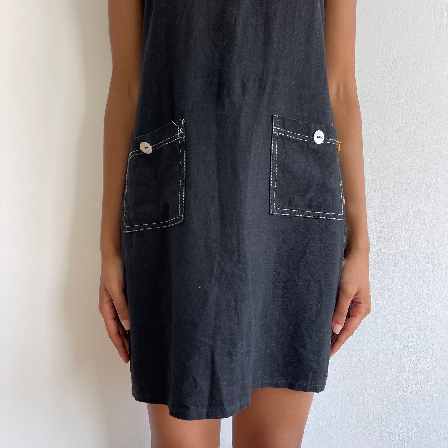 Black pinafore dress - Size S