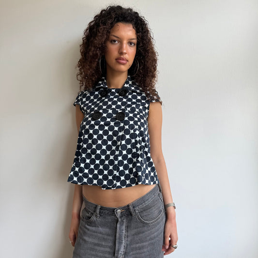 Polka dot short sleeve peacoat - Size S