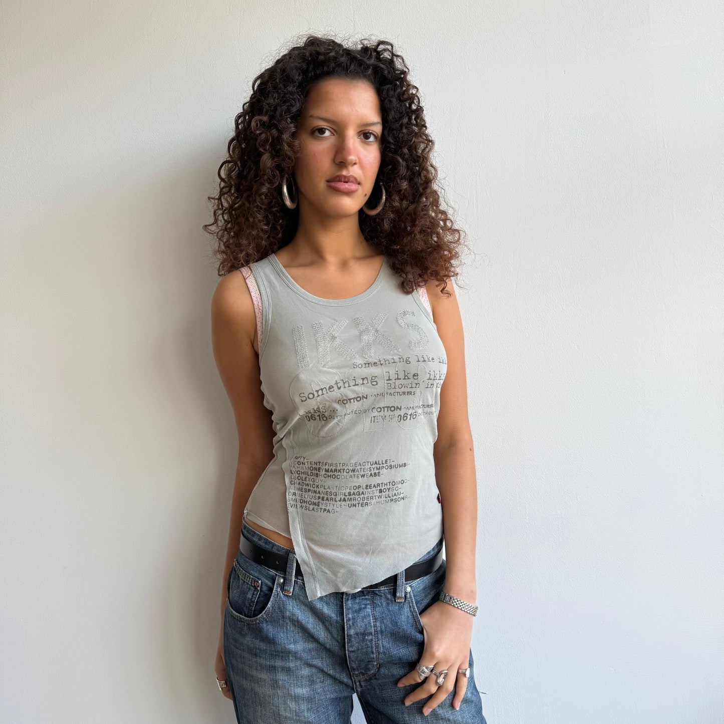 Khaki mesh top - Size S