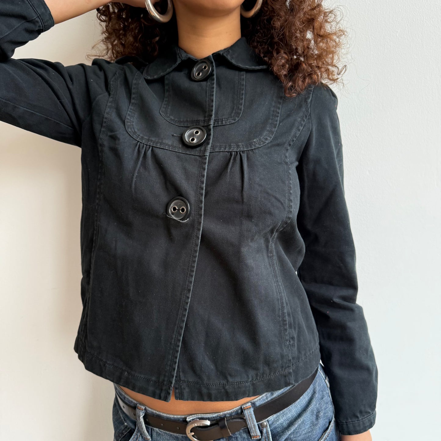 Black 3 button peacoat - Size S/M