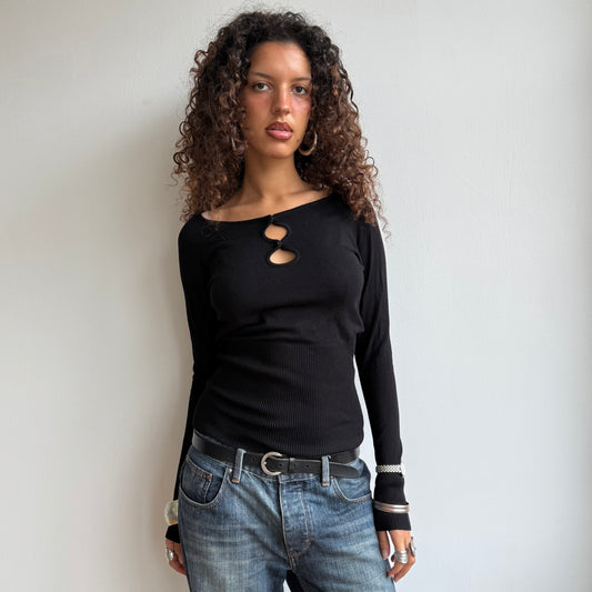 Black keyhole knit - Size S