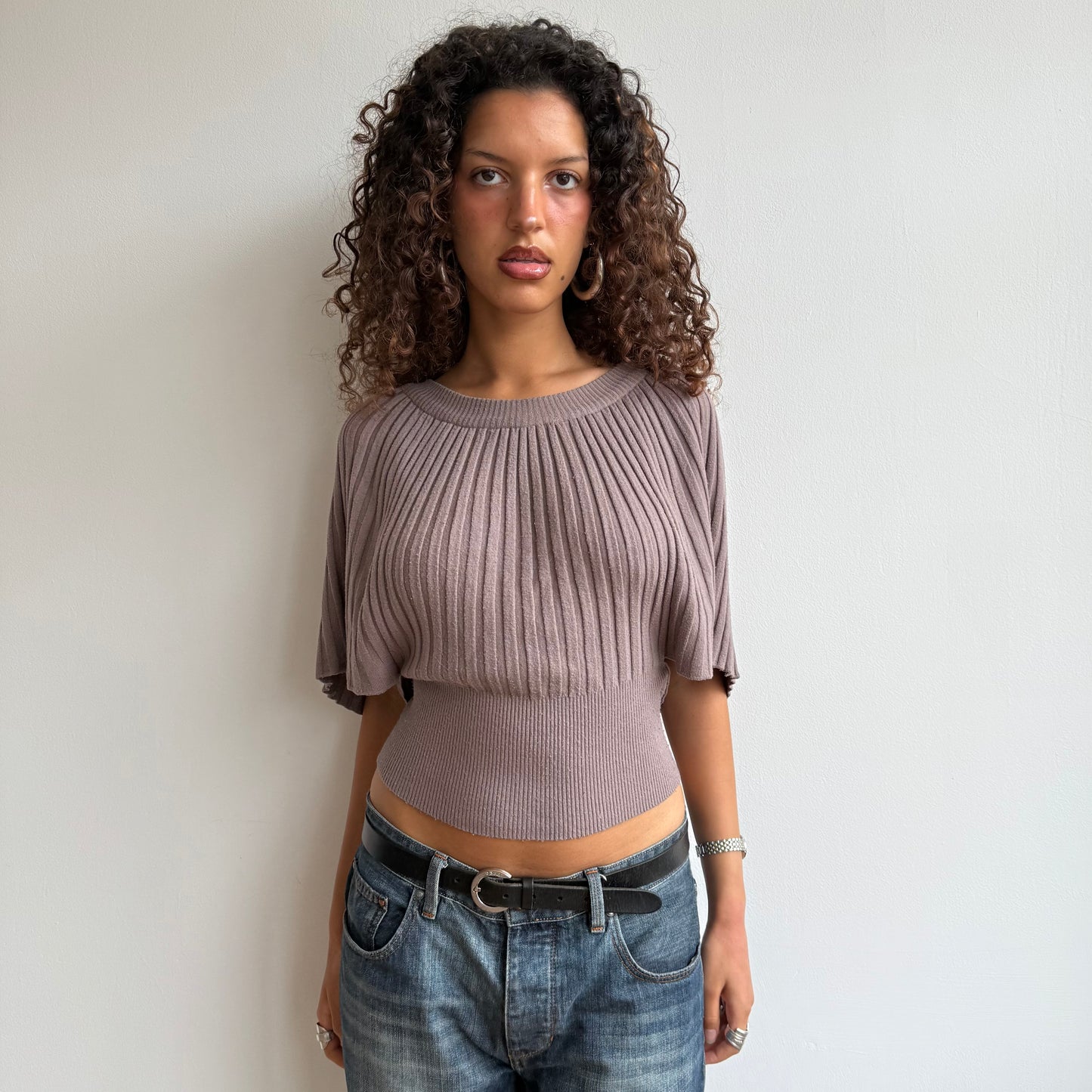 Taupe batwing knit - Size S
