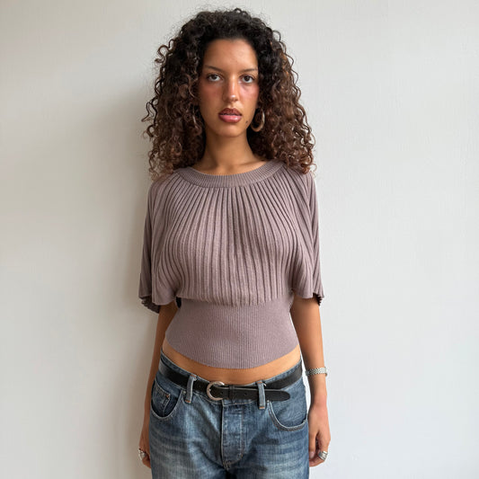 Taupe batwing knit - Size S