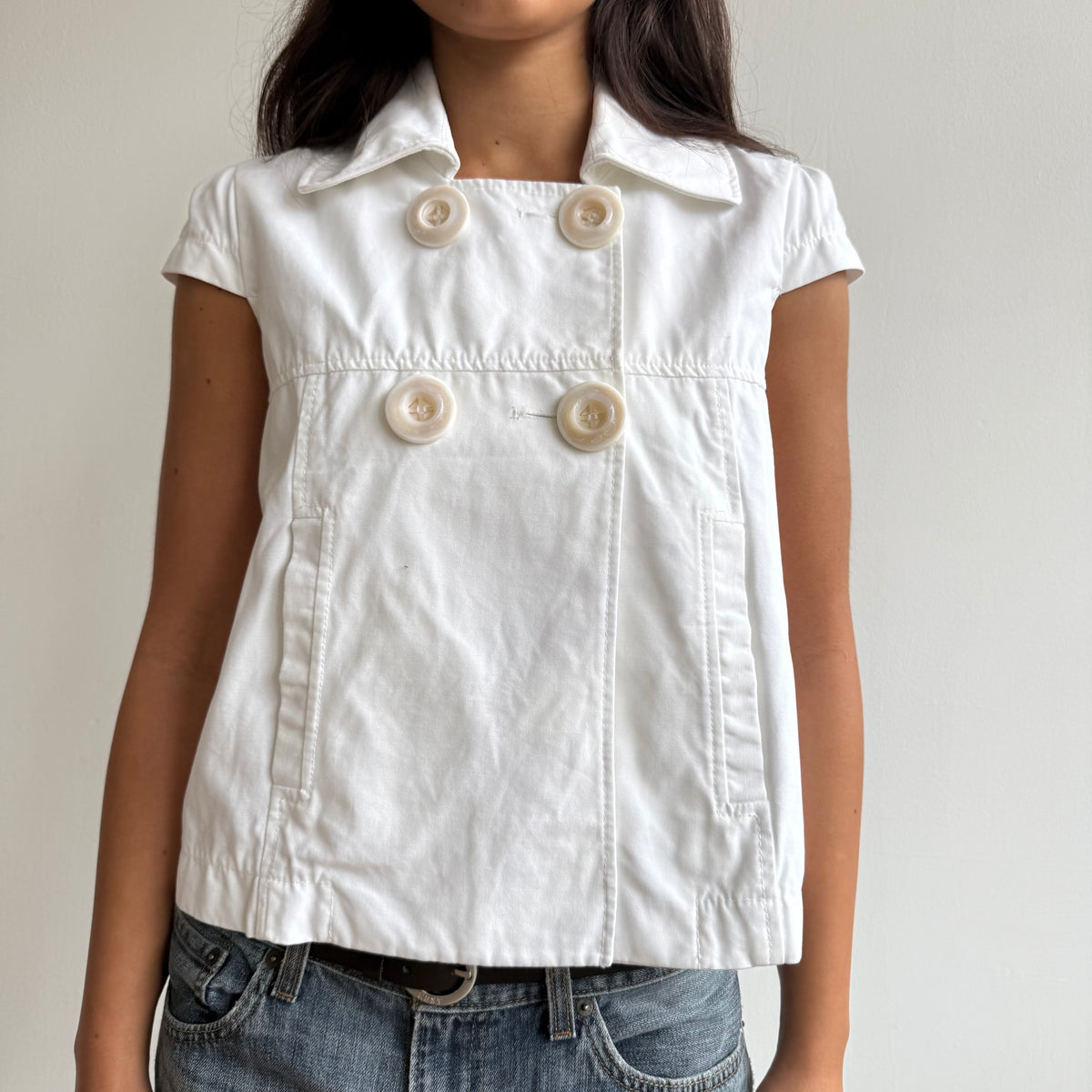 White short sleeve peacoat - Size S