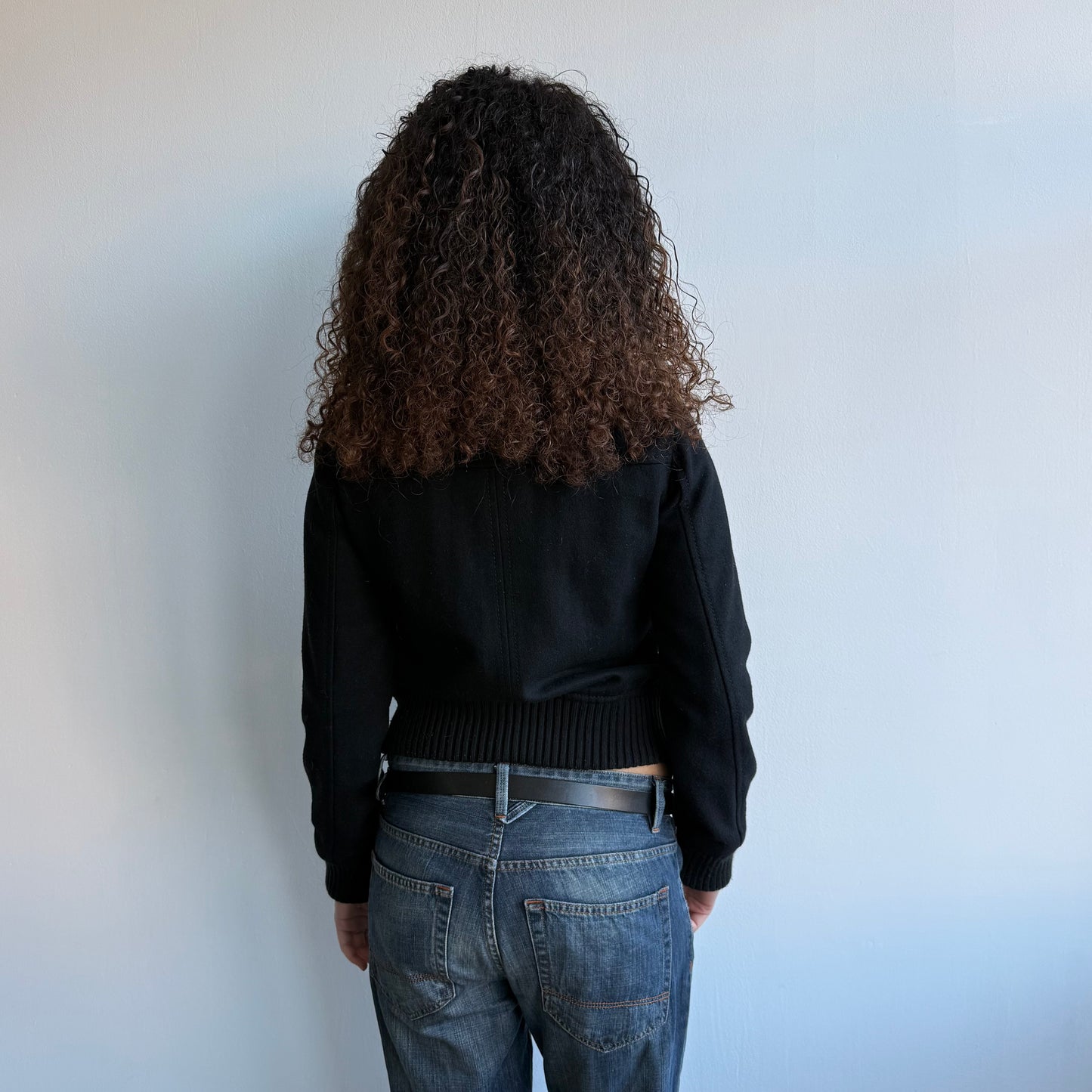 Black wool bomber jacket - Size M