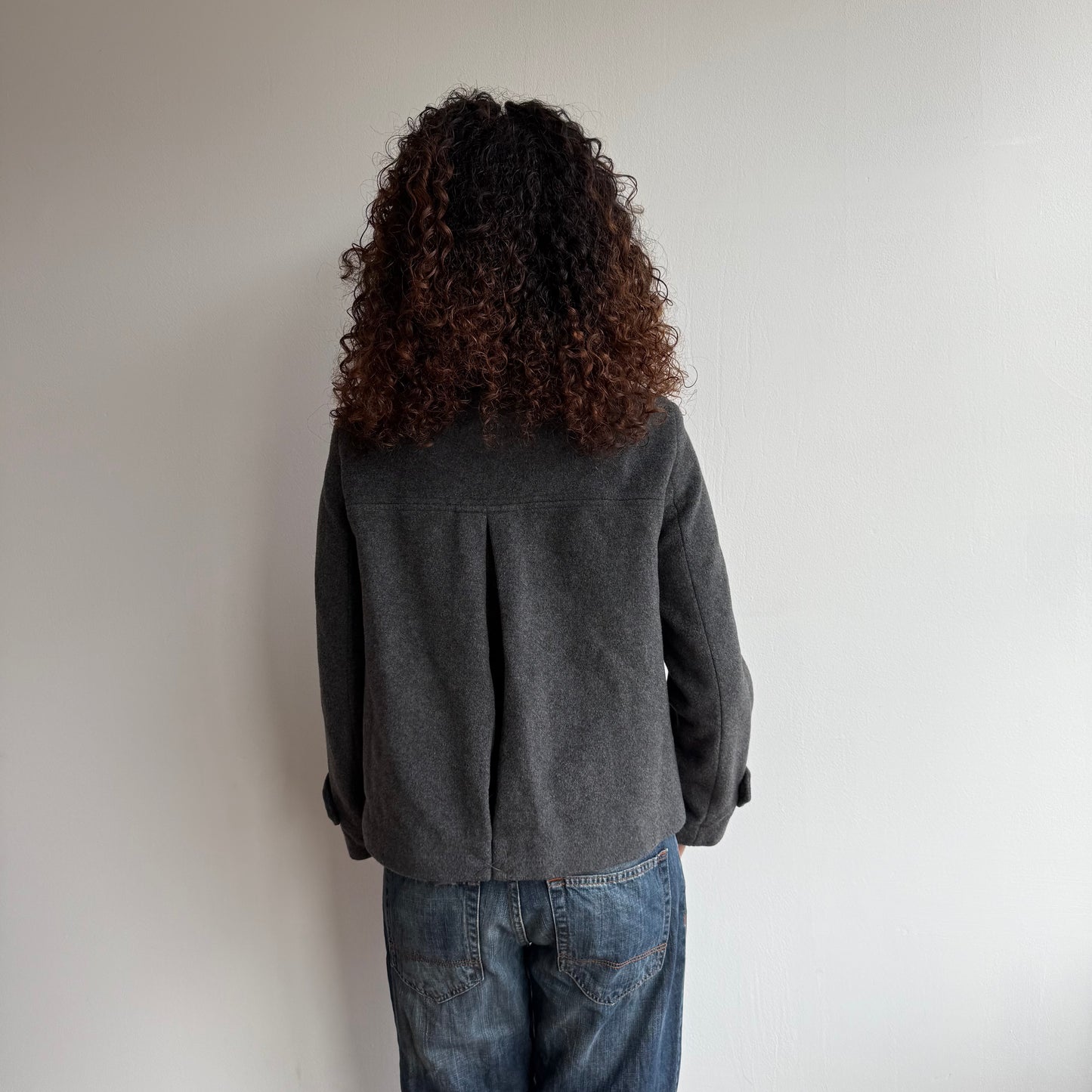 Grey wool peacoat - Size M