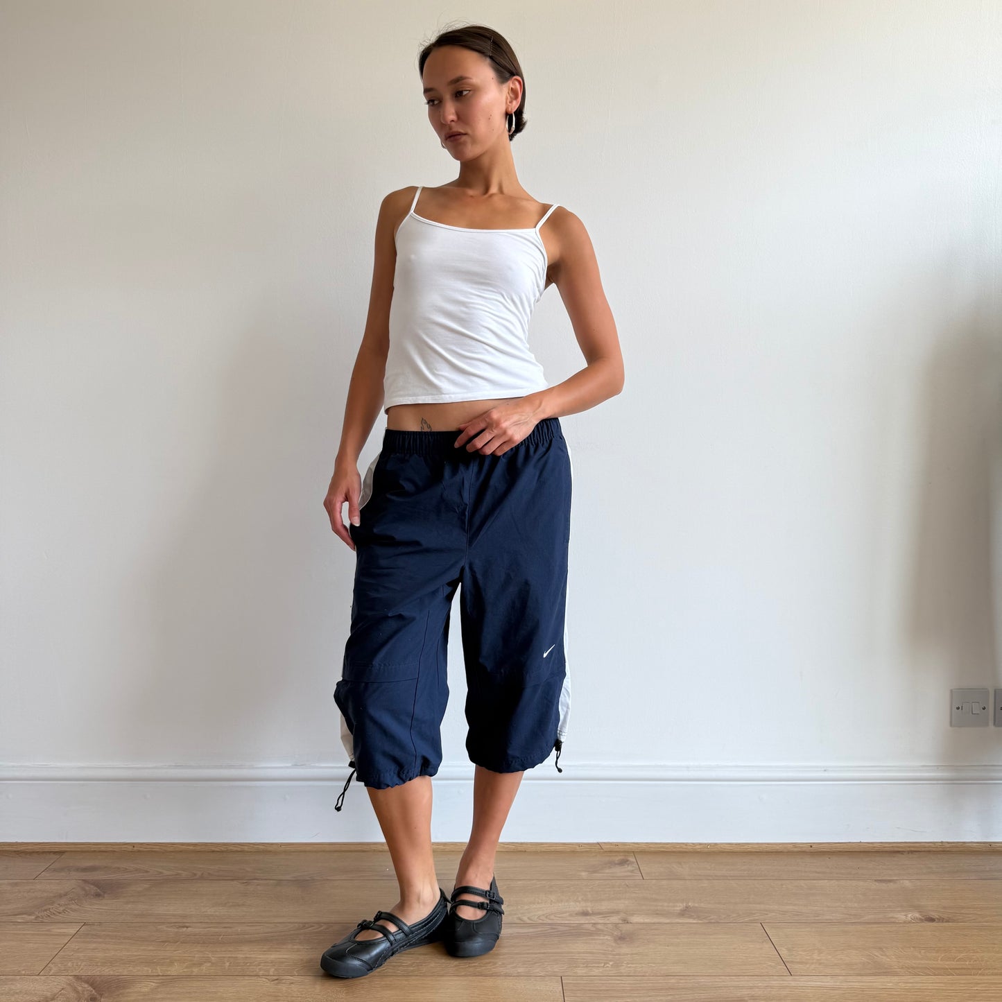 Navy + White Nike capris - Size S + M