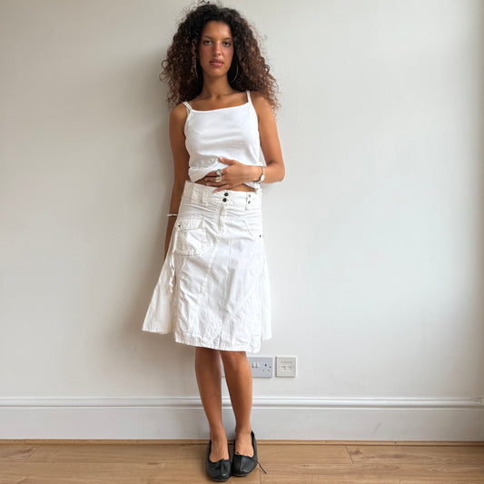 White cargo midi skirt - Size S