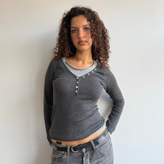 Grey double layer knit - Size S
