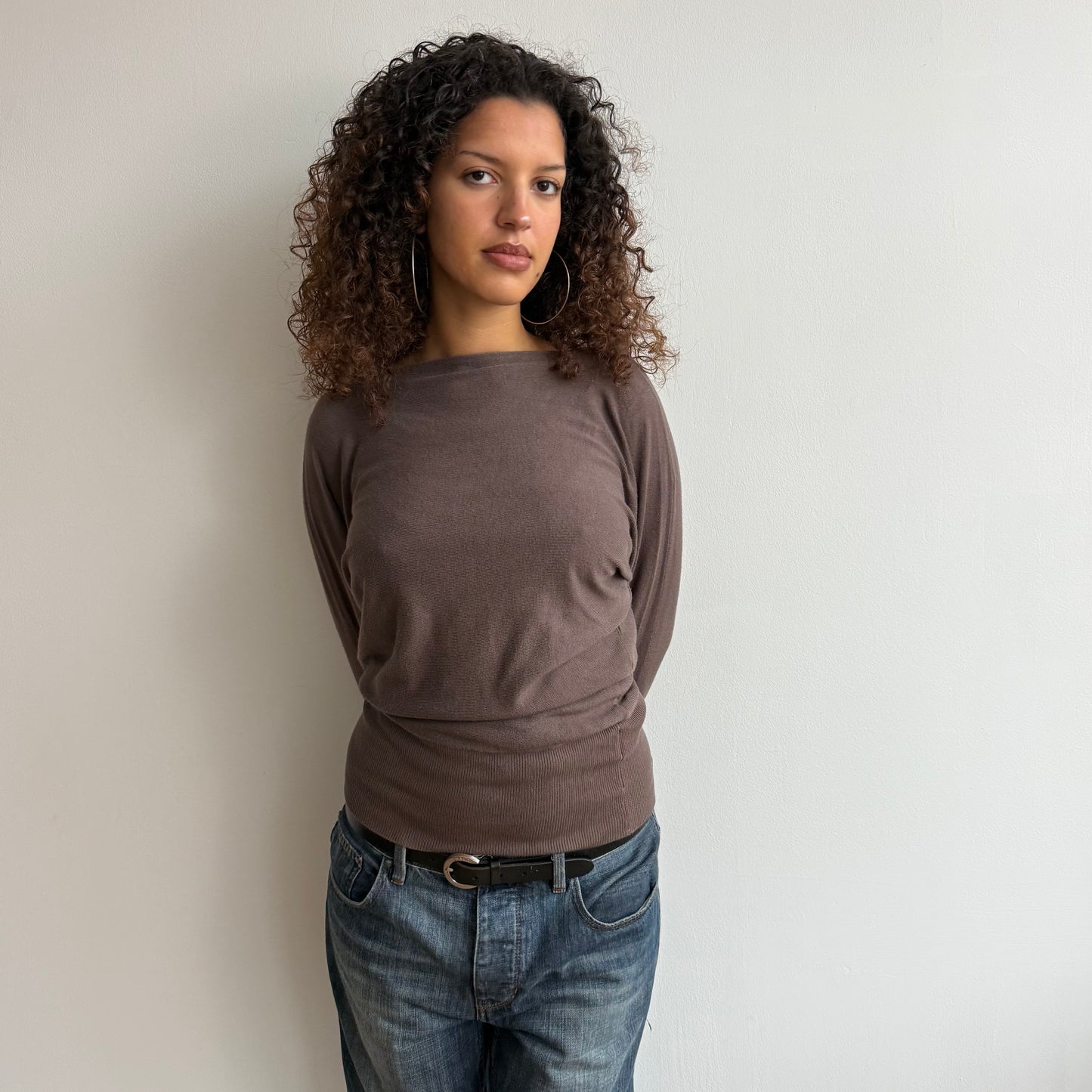 Brown slouchy batwing knit - Size M