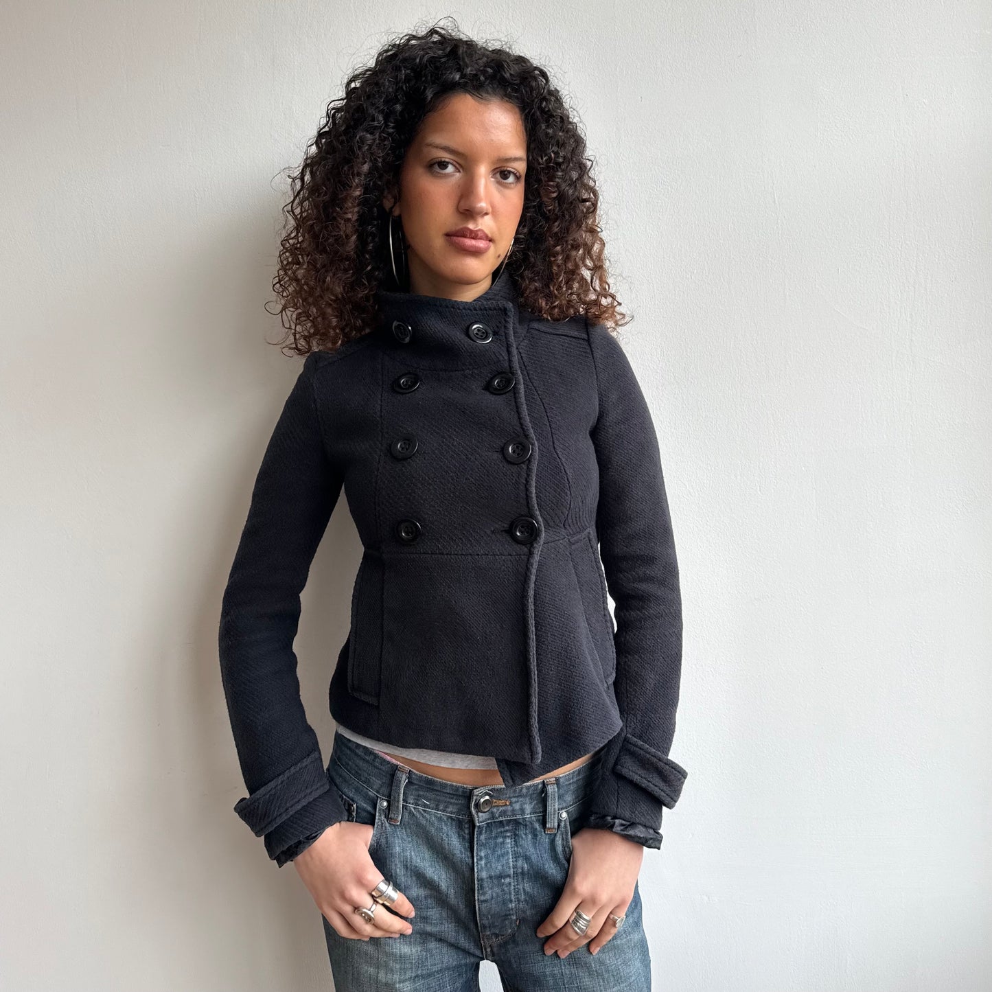 Black peacoat - Size XS/S