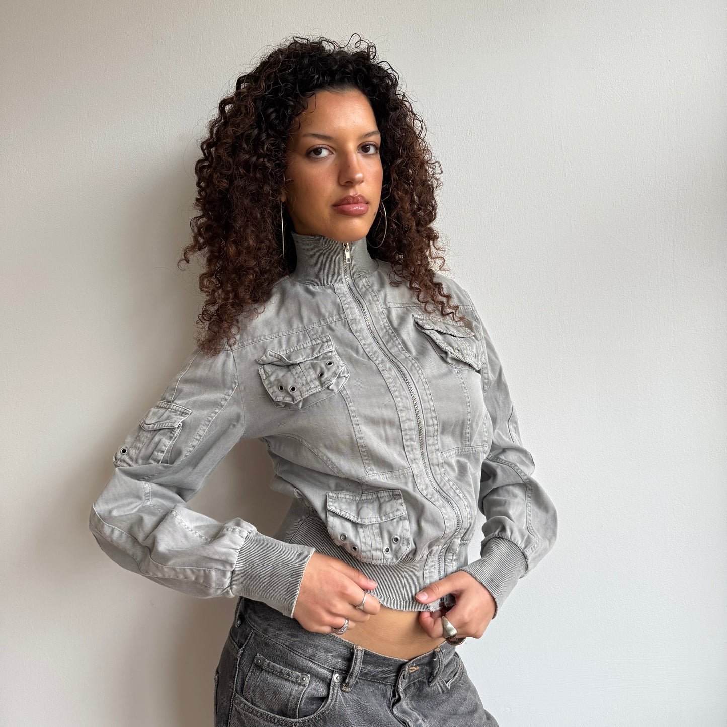 Grey cargo jacket - Size M