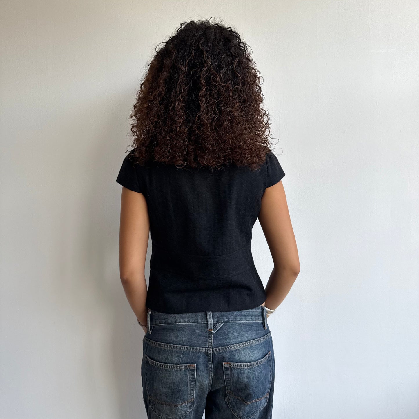 Charcoal short sleeve peacoat - Size S/M