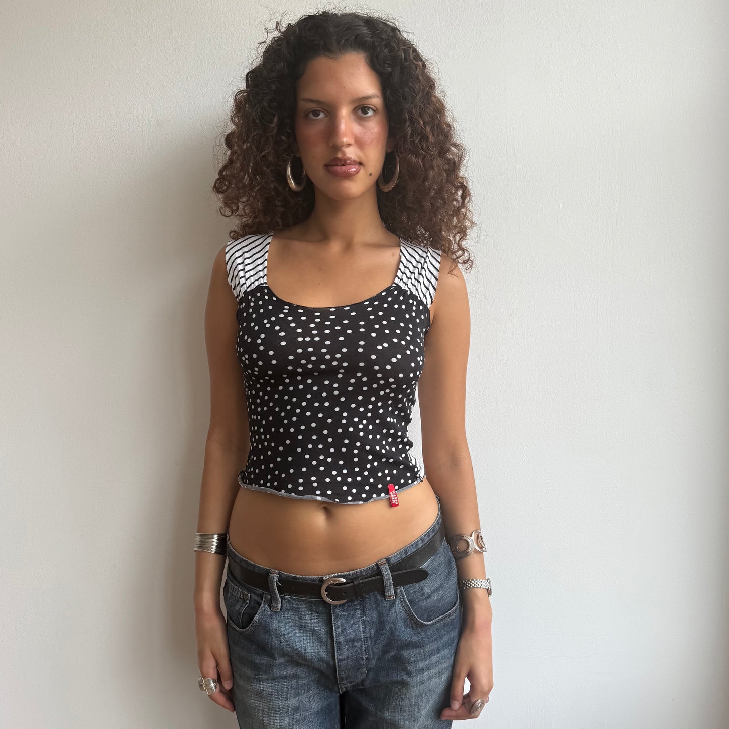 Miss Sixty stripe + polka dot top - Size S