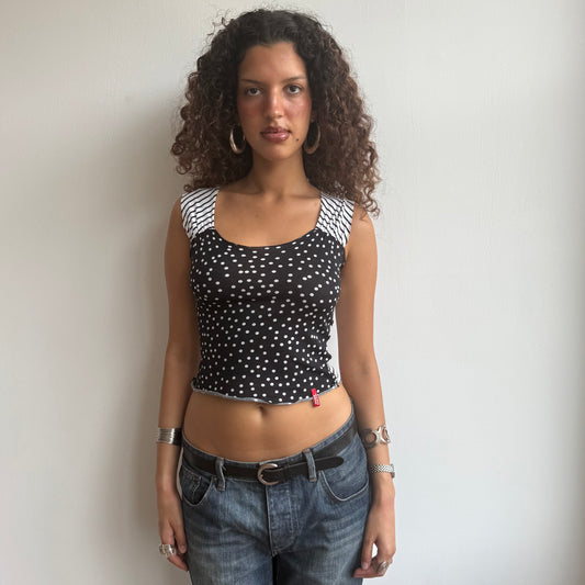 Miss Sixty stripe + polka dot top - Size S