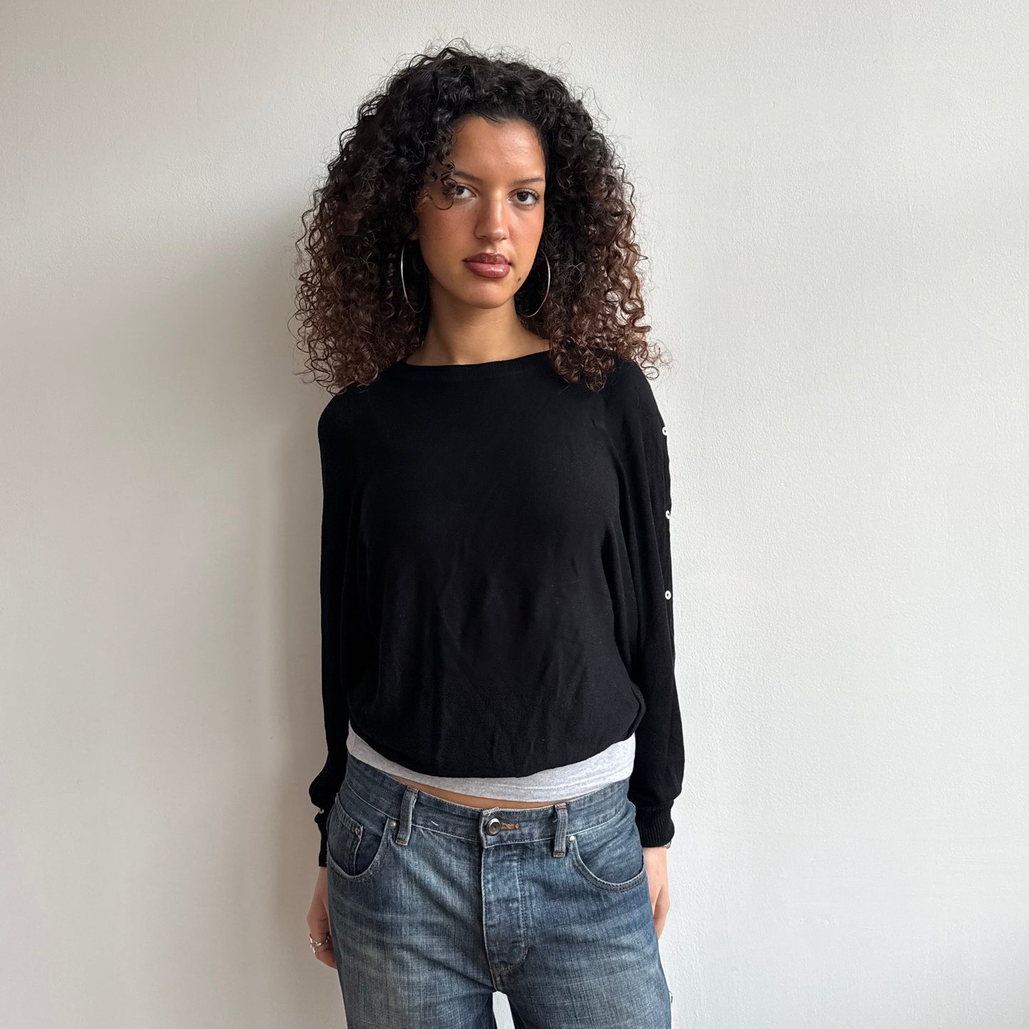 Black slouchy Cop Copine button knit - Size S