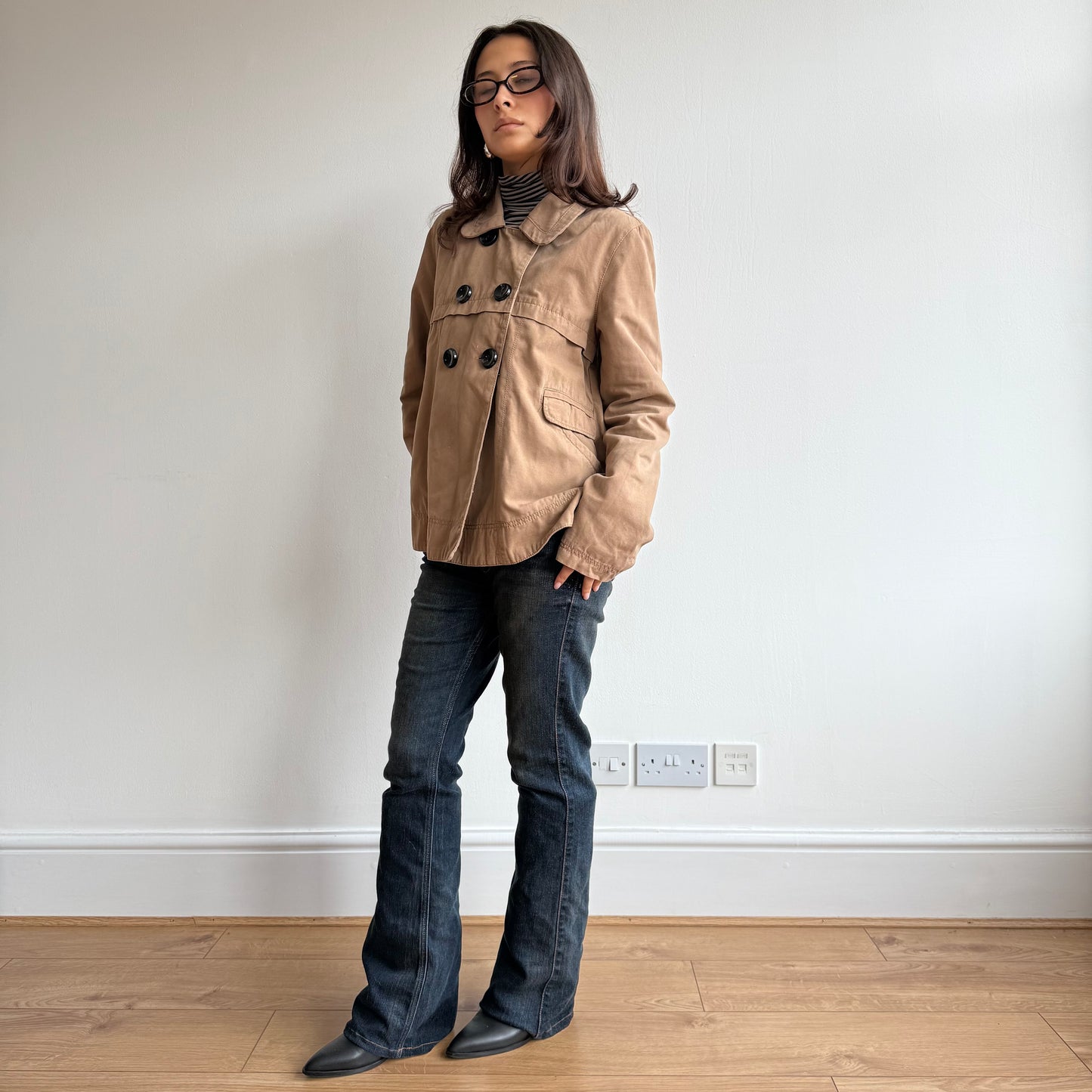 Brown peacoat - Size M