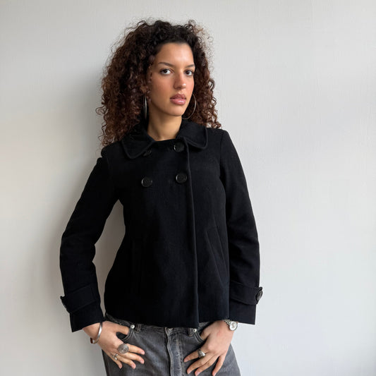 Black button peacoat - Size S