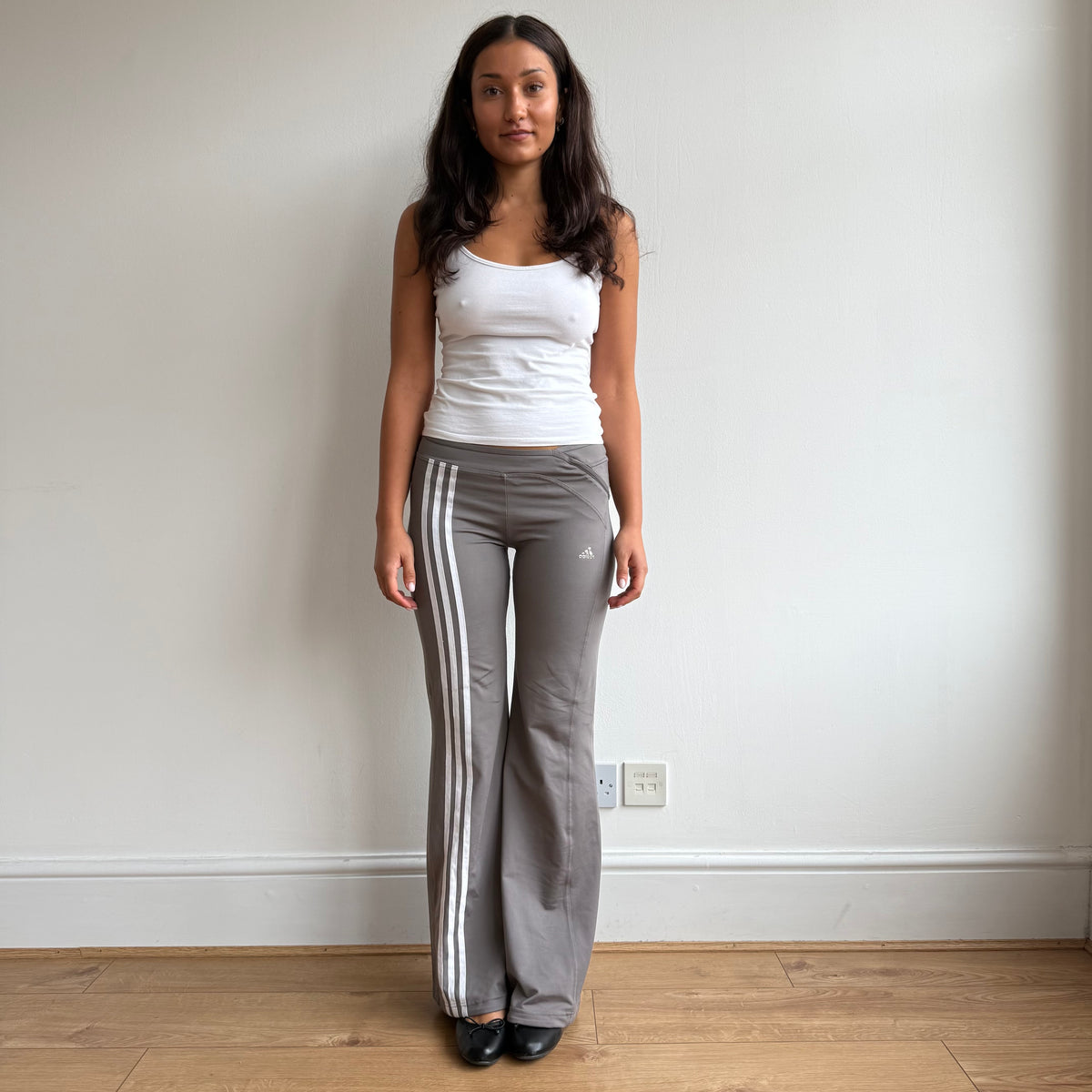 Adidas taupe wide leg yoga pants - Size S