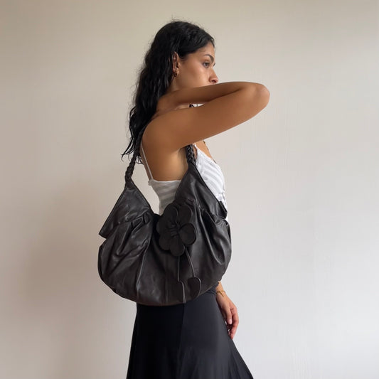 Brown flower bag