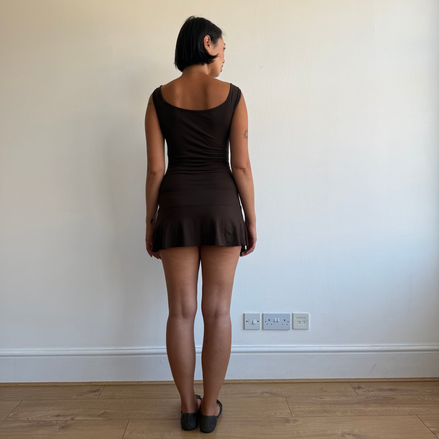 Brown belt mini dress - Size XS