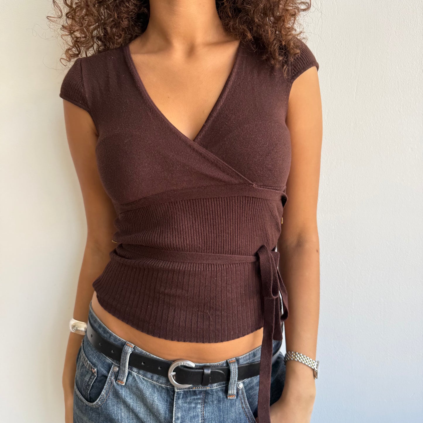 Brown knit top - Size S