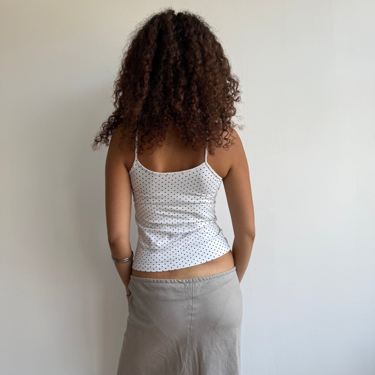 White polka dot cami - Size S