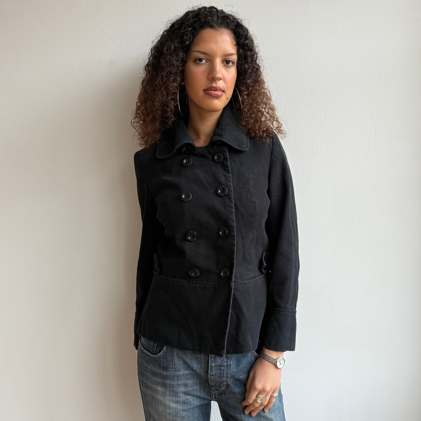 Black peacoat - Size M