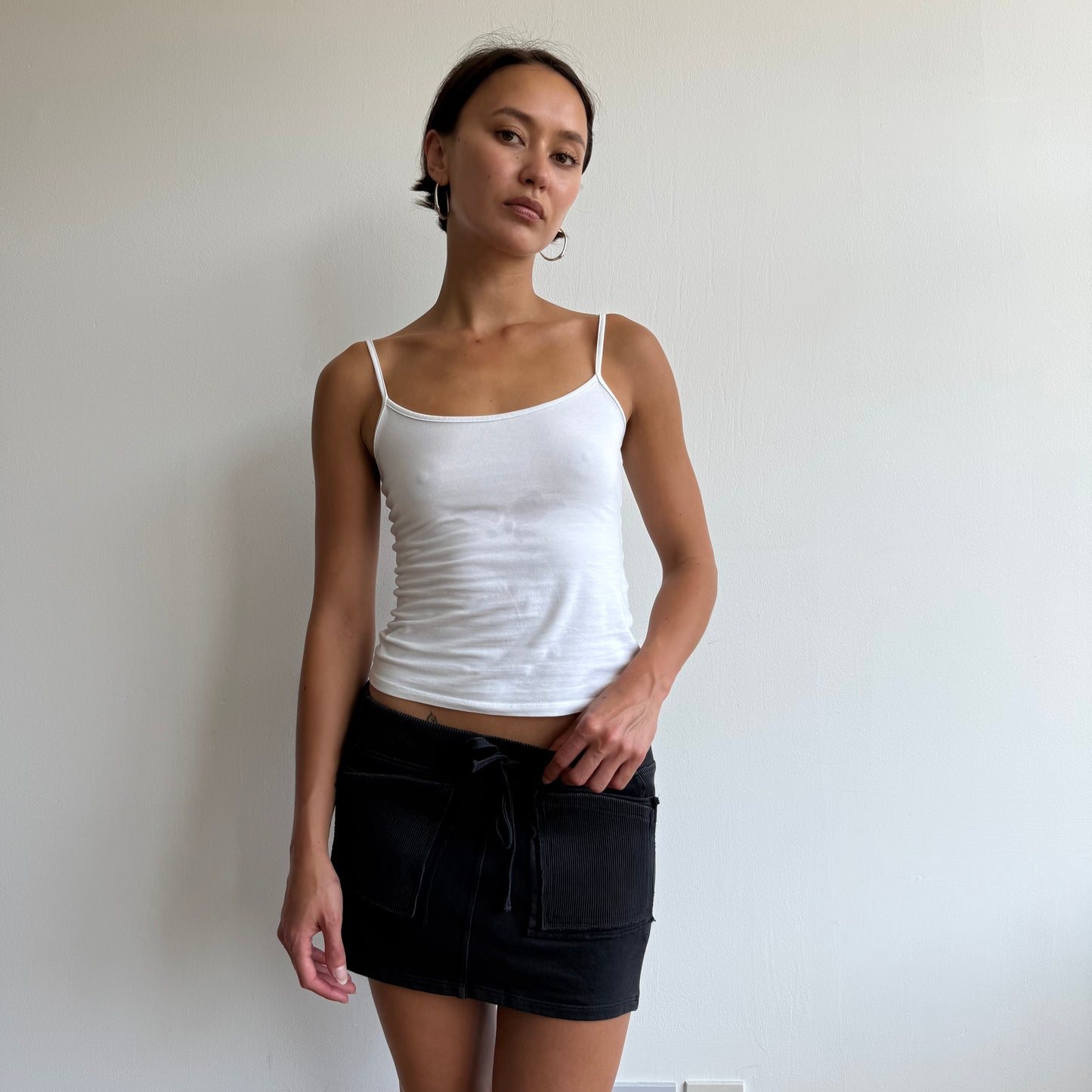 Black jersey pocket mini skirt - Size S