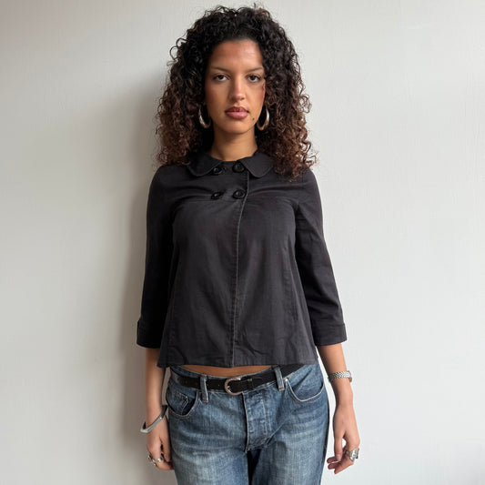 Black 4 button peacoat - Size XS