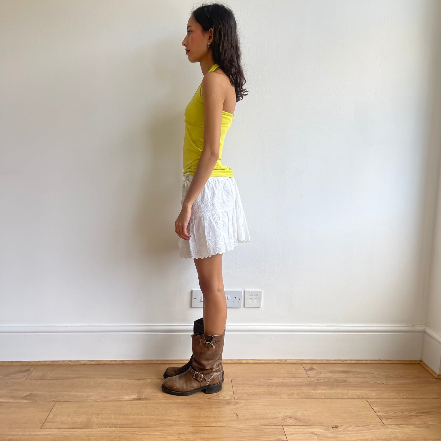 Chartreuse halter neck top - Size S