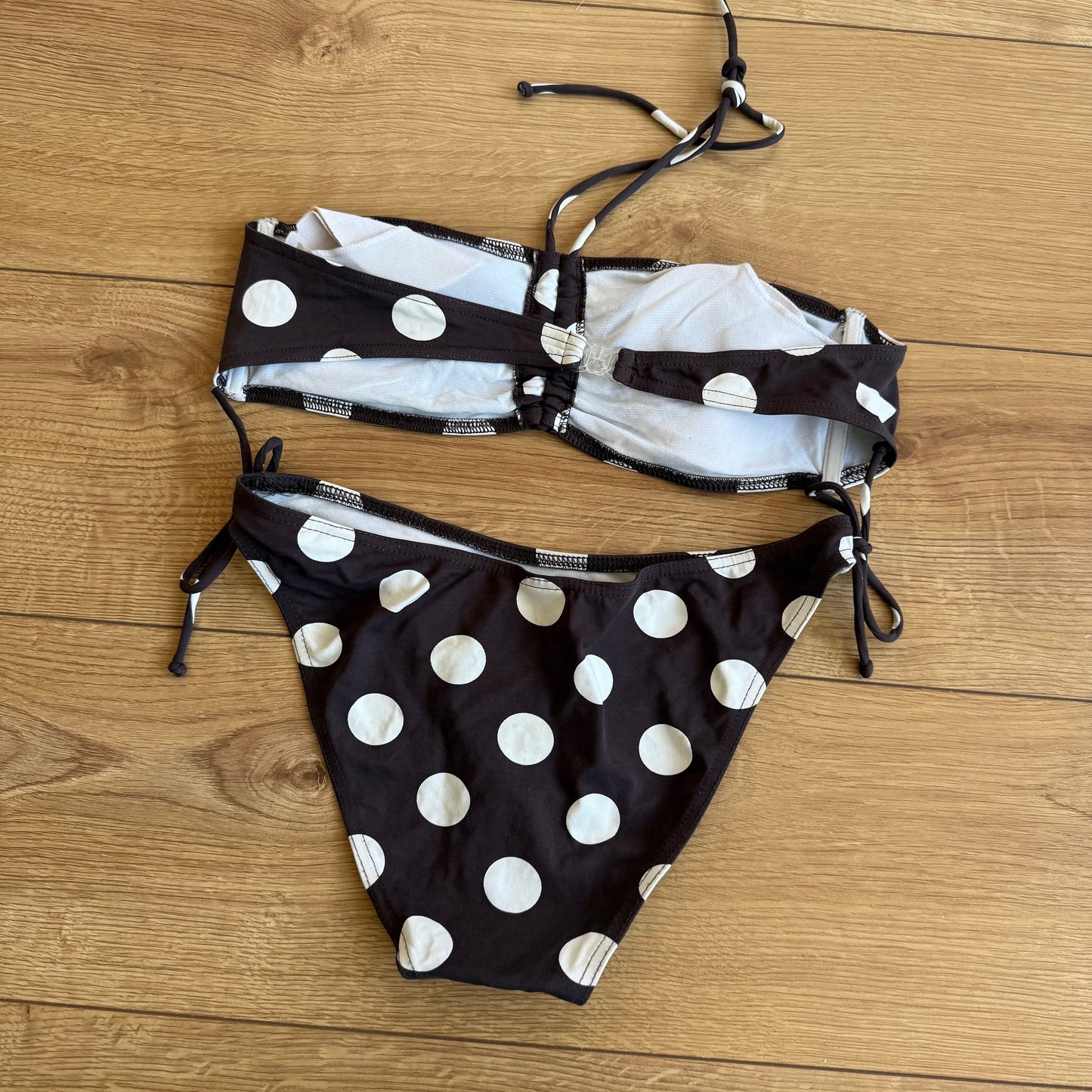 Brown polka dot bikini - Size S