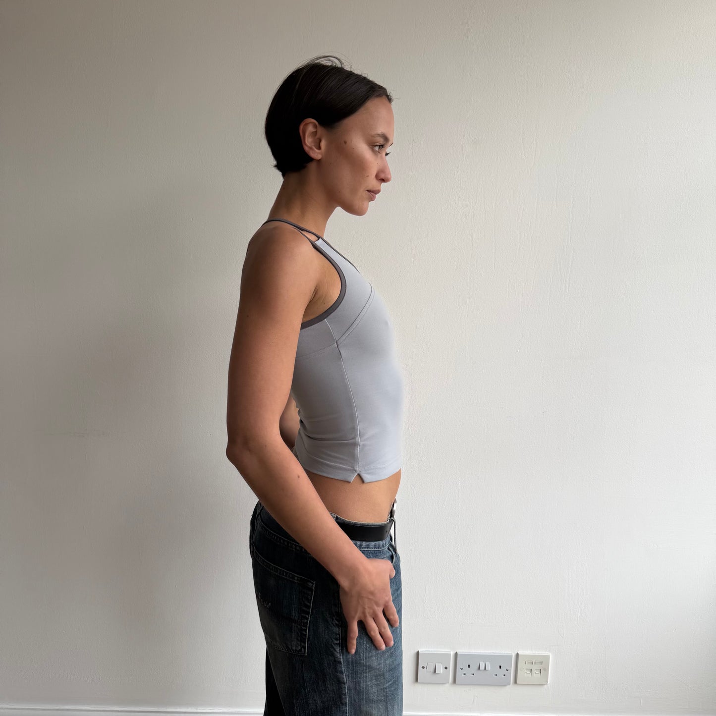 Grey Adidas racer back top - Size XS