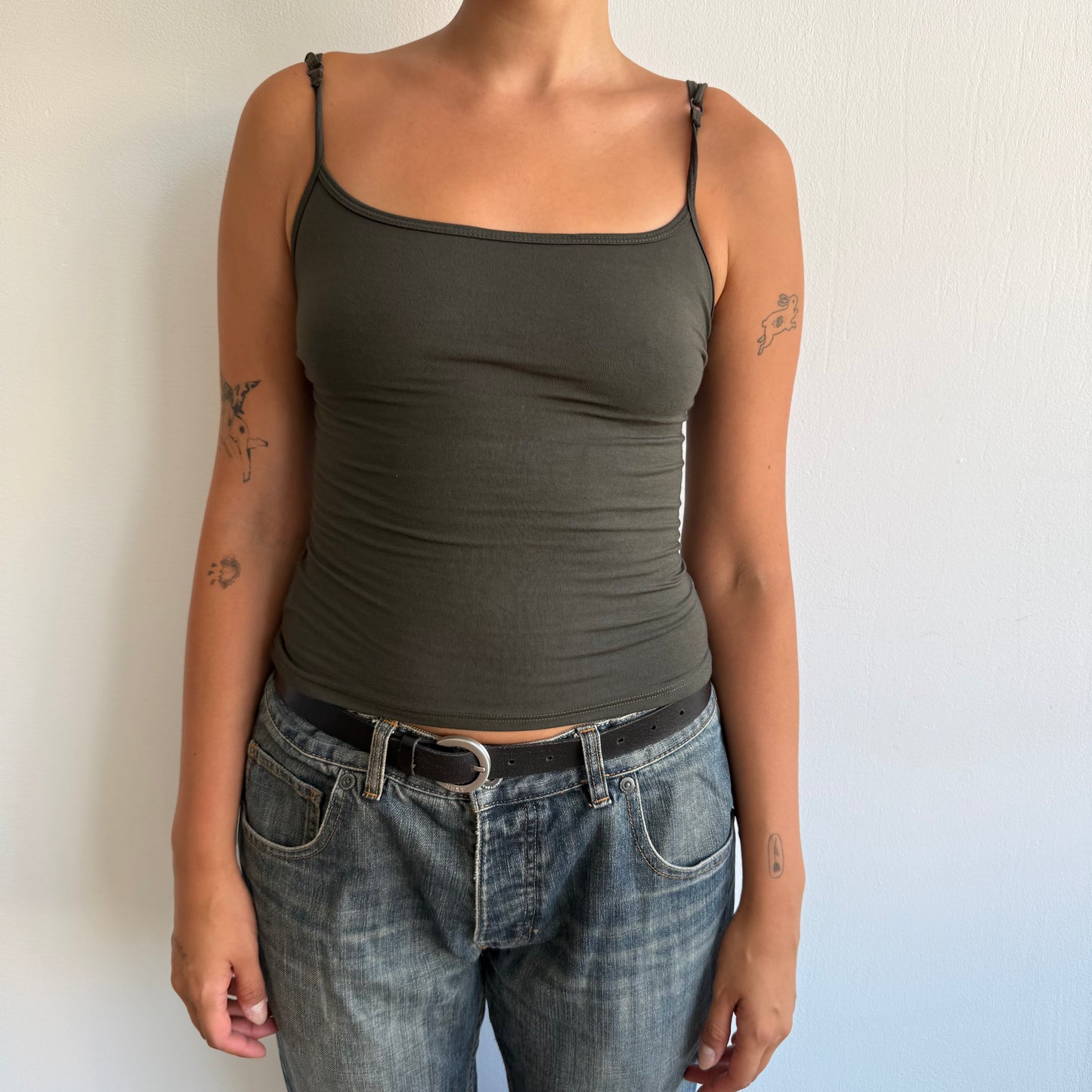 Khaki backless cami top - Size XS