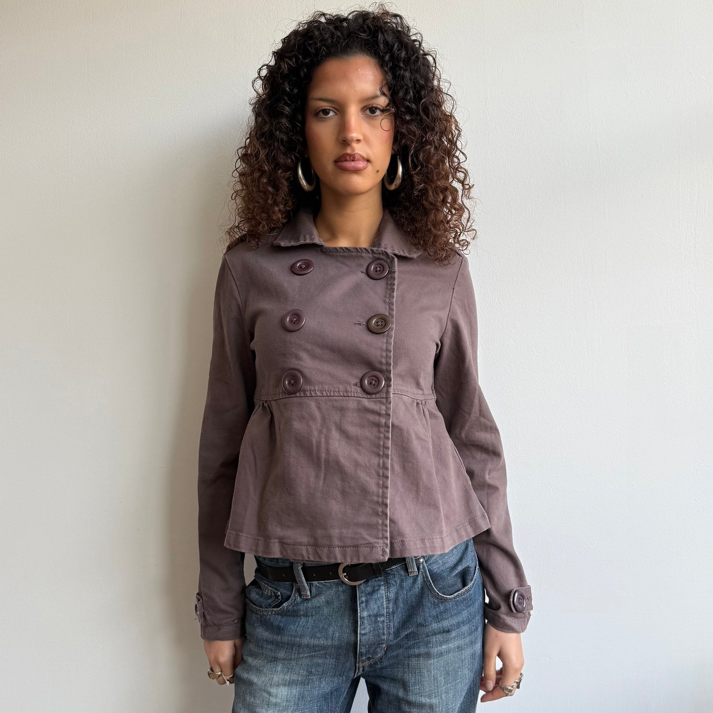 Brown double breasted peacoat - Size S
