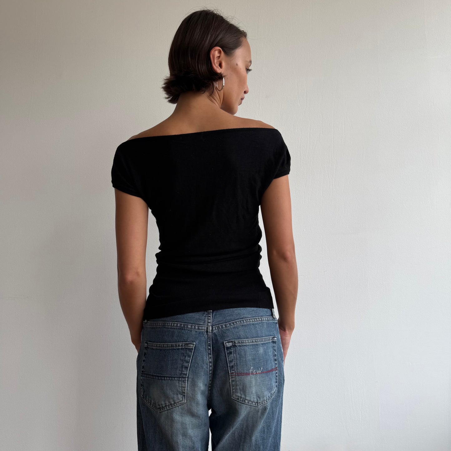 Black short sleeve knit - Size S