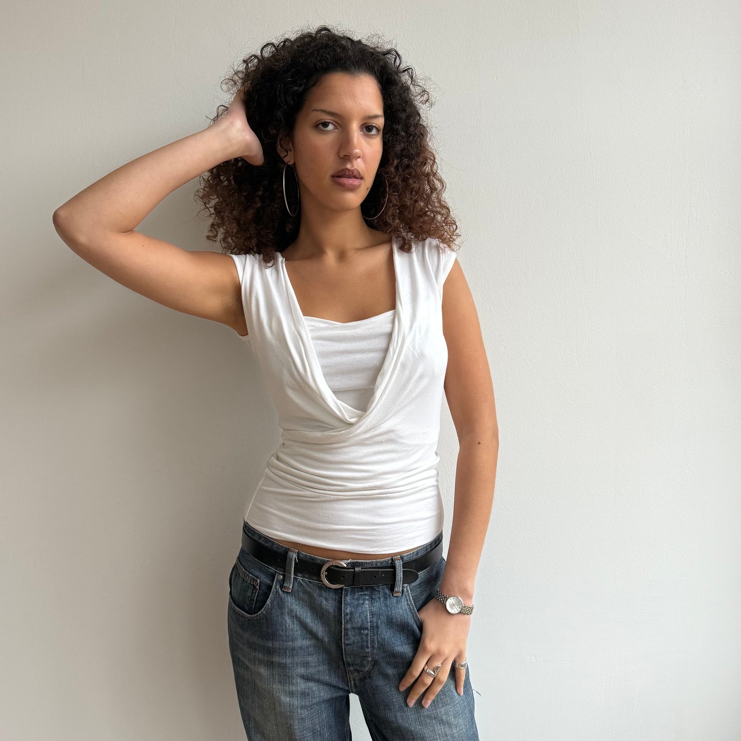 White keyhole top - Size S