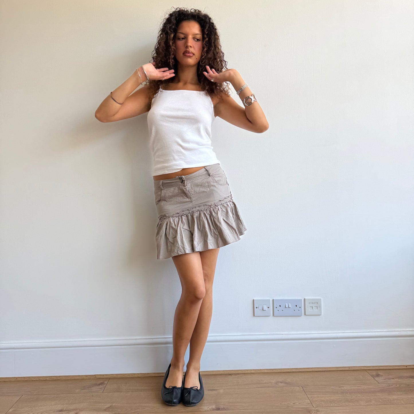 Taupe rara mini skirt - Size S